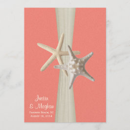 Starfish Beach Wedding Coral Shell Kaart