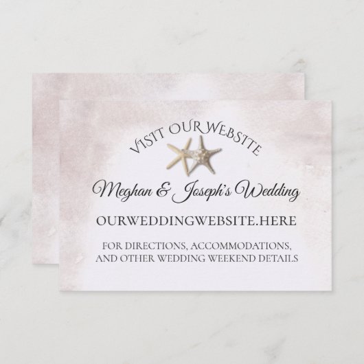 Starfish Beach Wedding Informatie Kaarten (Voorkant / Achterkant)