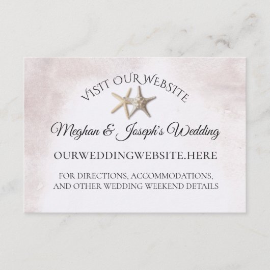 Starfish Beach Wedding Informatie Kaarten (Voorkant)