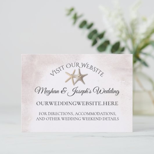 Starfish Beach Wedding Informatie Kaarten (Staand voorkant)