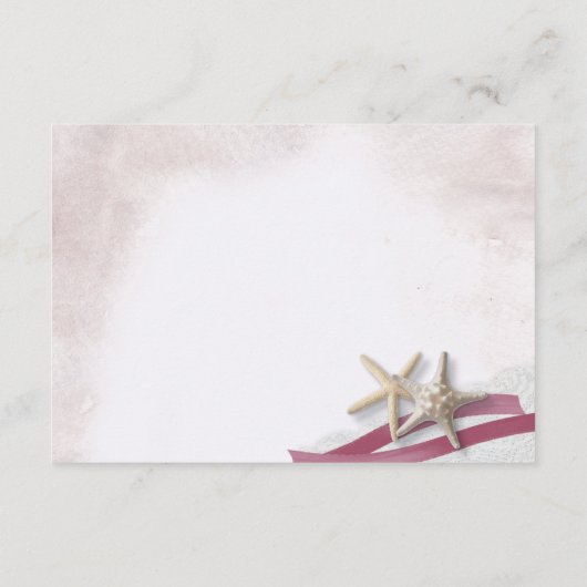 Starfish Beach Wedding Informatie Kaarten (Achterkant)