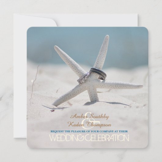 Starfish Beach Wedding Kaart (Voorkant)