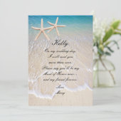 Starfish Beach Wedding Maid of Honor Kaart (Staand voorkant)