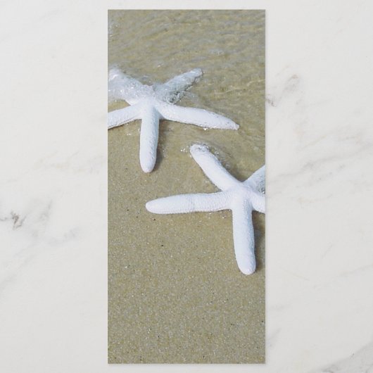Starfish Beach Wedding Menu (Achterkant)