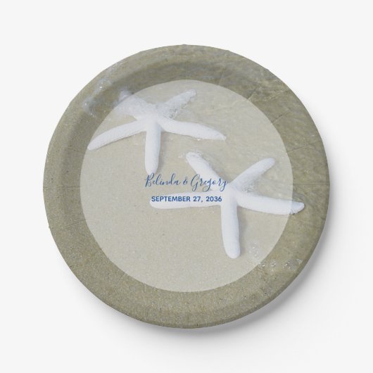 Starfish Beach Wedding Papieren Bordje (Voorkant)