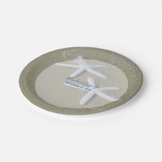 Starfish Beach Wedding Papieren Bordje (Gekanteld)