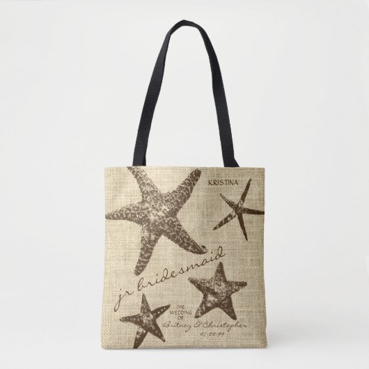 Starfish Beach Wedding Party (Junior bruidsmeisje) Tote Bag (Voorkant)