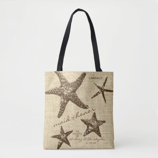 Starfish Beach Wedding Party (Maid of Honor) Tote Bag (Voorkant)