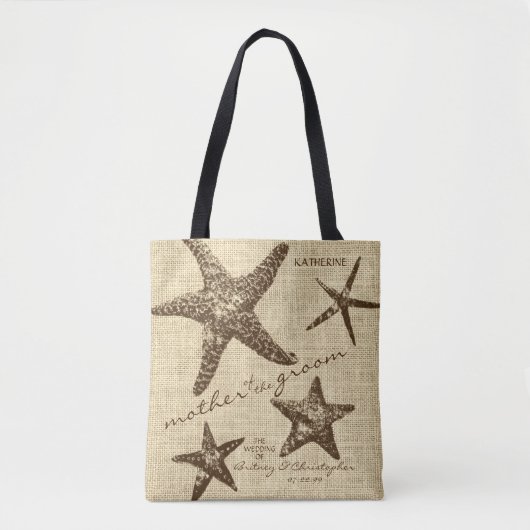 Starfish Beach Wedding Party (moeder van bruidegom Tote Bag (Voorkant)