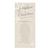 Starfish Beach Wedding Programme - Tan and White Reclamekaart (Voorkant)