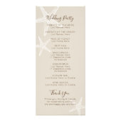 Starfish Beach Wedding Programme - Tan and White Reclamekaart (Achterkant)