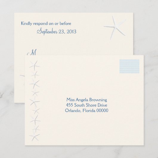 Starfish Beach Wedding Return Address Briefkaart (Voorkant / Achterkant)