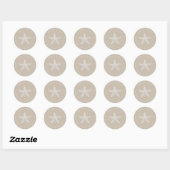 Starfish Beach Wedding Return Adres grijs Ronde Sticker (Vel)