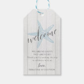 Starfish Beach Wedding Rustic Welcome Bag Cadeaulabel (Voorkant)