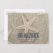 Starfish Beach Wedding Save the Date Briefkaart (Voorkant / Achterkant)