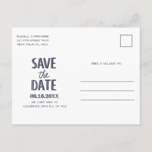 Starfish Beach Wedding Save the Date Briefkaart (Achterkant)