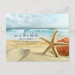 Starfish Beach Wedding Save the Date Briefkaart