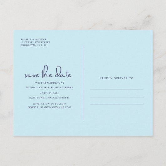 Starfish Beach Wedding Save the Date Briefkaart (Achterkant)