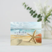 Starfish Beach Wedding Save the Date Briefkaart (Staand voorkant)