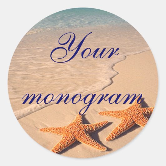 Starfish Beach Wedding Theme Envelope zegelmerken Ronde Sticker (Voorkant)