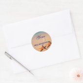 Starfish Beach Wedding Theme Envelope zegelmerken Ronde Sticker (Envelop)