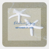 Starfish Beach Wedding Vierkante Sticker (Voorkant)
