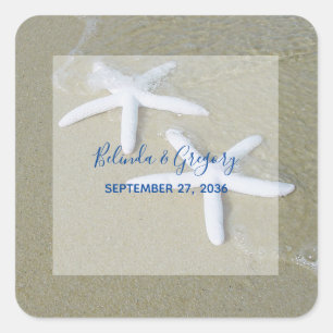 Starfish Beach Wedding Vierkante Sticker