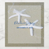 Starfish Beach Wedding Wijn Etiket (Enkel label)