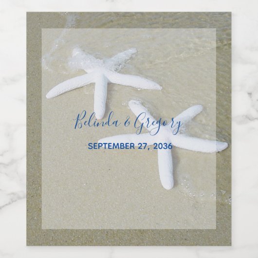 Starfish Beach Wedding Wijn Etiket (Enkel label)