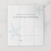 Starfish Beach Wedding Wood Blue vouwd Plaatskaartje (Buitenkant ongevouwen)