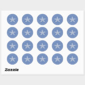 Starfish Beach Weduwen Return Address Blue Ronde Sticker (Vel)