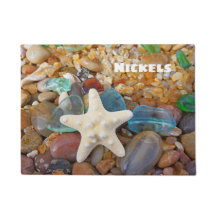 Starfish Beach Zee Glass doormaten Voeg Jouw naam 