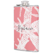 Starfish Birthdays Weddings Vrijgezellenfeest roze Heupfles (Links)