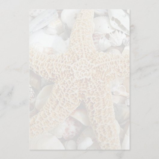 Starfish Blank Strand Wedding Fan Programma Papier Programmakaart (Achterkant)