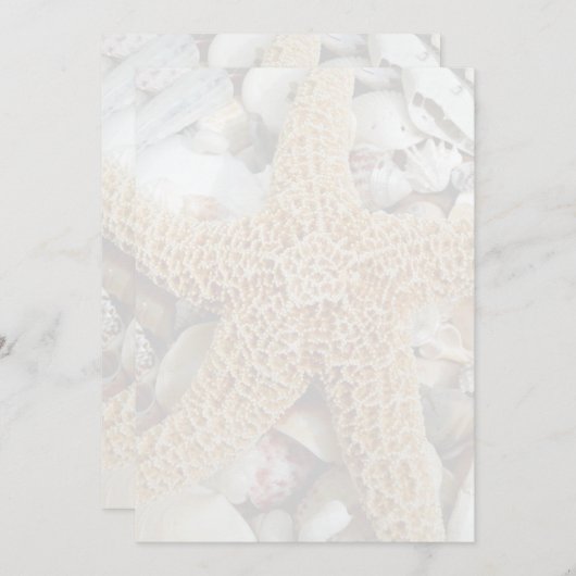Starfish Blank Strand Wedding Fan Programma Papier Programmakaart (Voorkant / Achterkant)