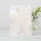 Starfish Blank Strand Wedding Fan Programma Papier Programmakaart (Staand voorkant)