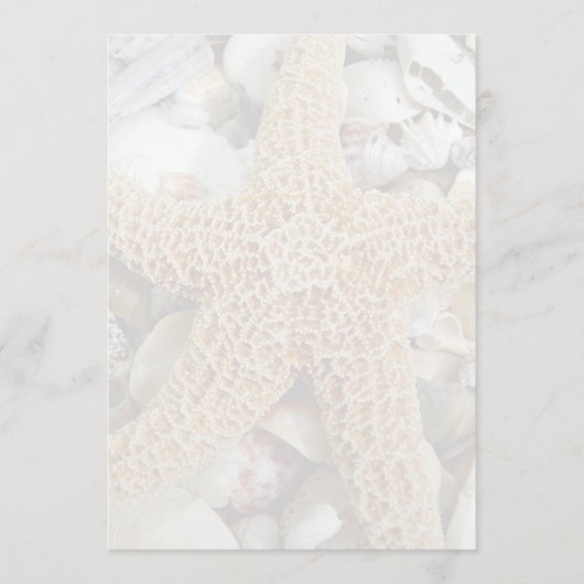 Starfish Blank Strand Wedding Fan Programma Papier Programmakaart (Voorkant)
