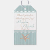 Starfish blauwe strand bruiloft gast gunst dank u cadeaulabel (Voorkant)