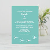 Starfish Blauwgroen Blue Beach Destination Wedding Kaart (Staand voorkant)