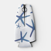 Starfish Blue Beach Bachelorette party Favor Flesjeskoeler (Achterkant)