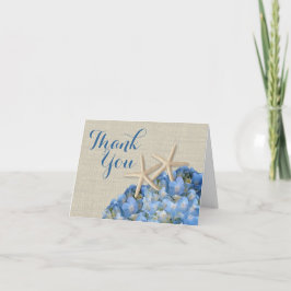Starfish Blue Hydrangeas Dank u Bedankkaart