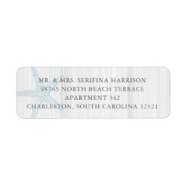 Starfish Blue Rustic  Return Address Label