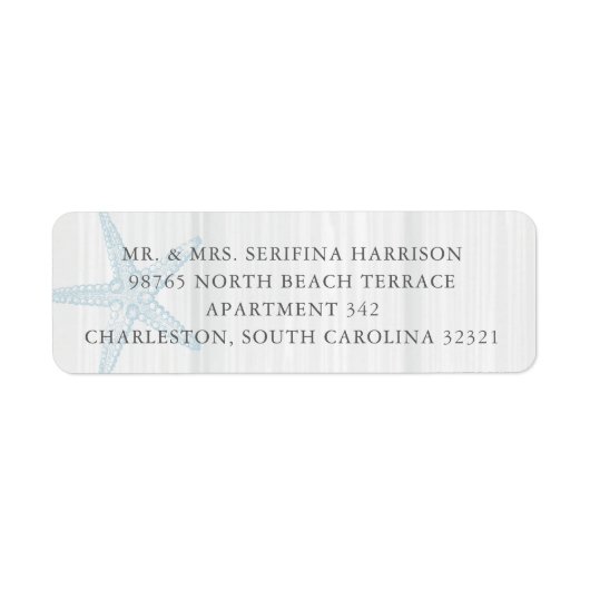 Starfish Blue Rustic  Return Address Label (Voorkant)
