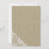Starfish Blush Country Lace en Burlap Wedding Kaart (Achterkant)