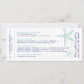 Starfish Boarding Pass Beach Save the Date Kaart (Achterkant)