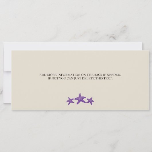 Starfish boarding Pass Birthday Kaart (Achterkant)