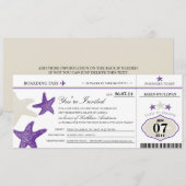 Starfish boarding Pass Birthday Kaart (Voorkant / Achterkant)