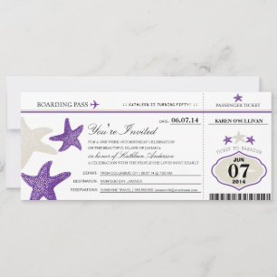 Starfish boarding Pass Birthday Kaart