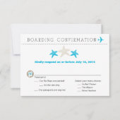 Starfish Boarding Pass RSVP-kaart RSVP Kaartje (Voorkant)