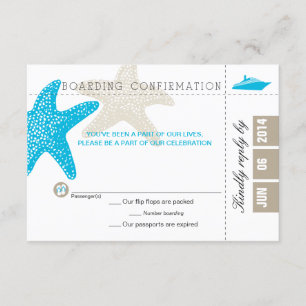 Starfish Boarding Pass RSVP-kaart RSVP Kaartje